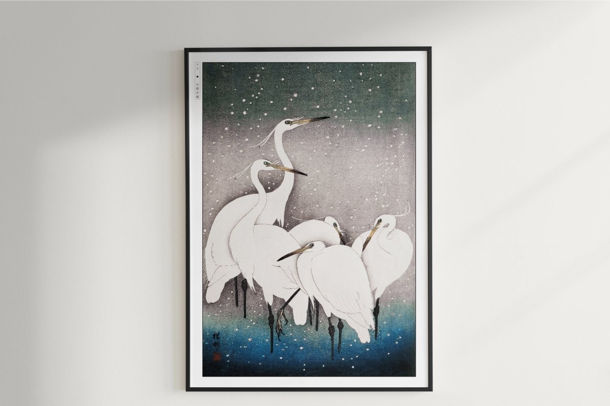 Ohara Koson - Group of Egrets - Art Only - Unframed