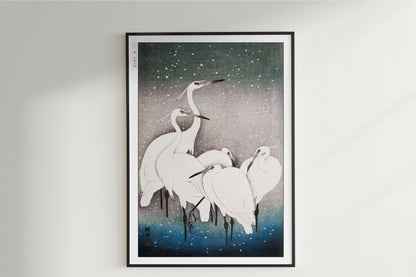 Ohara Koson - Group of Egrets - Art Only - Unframed