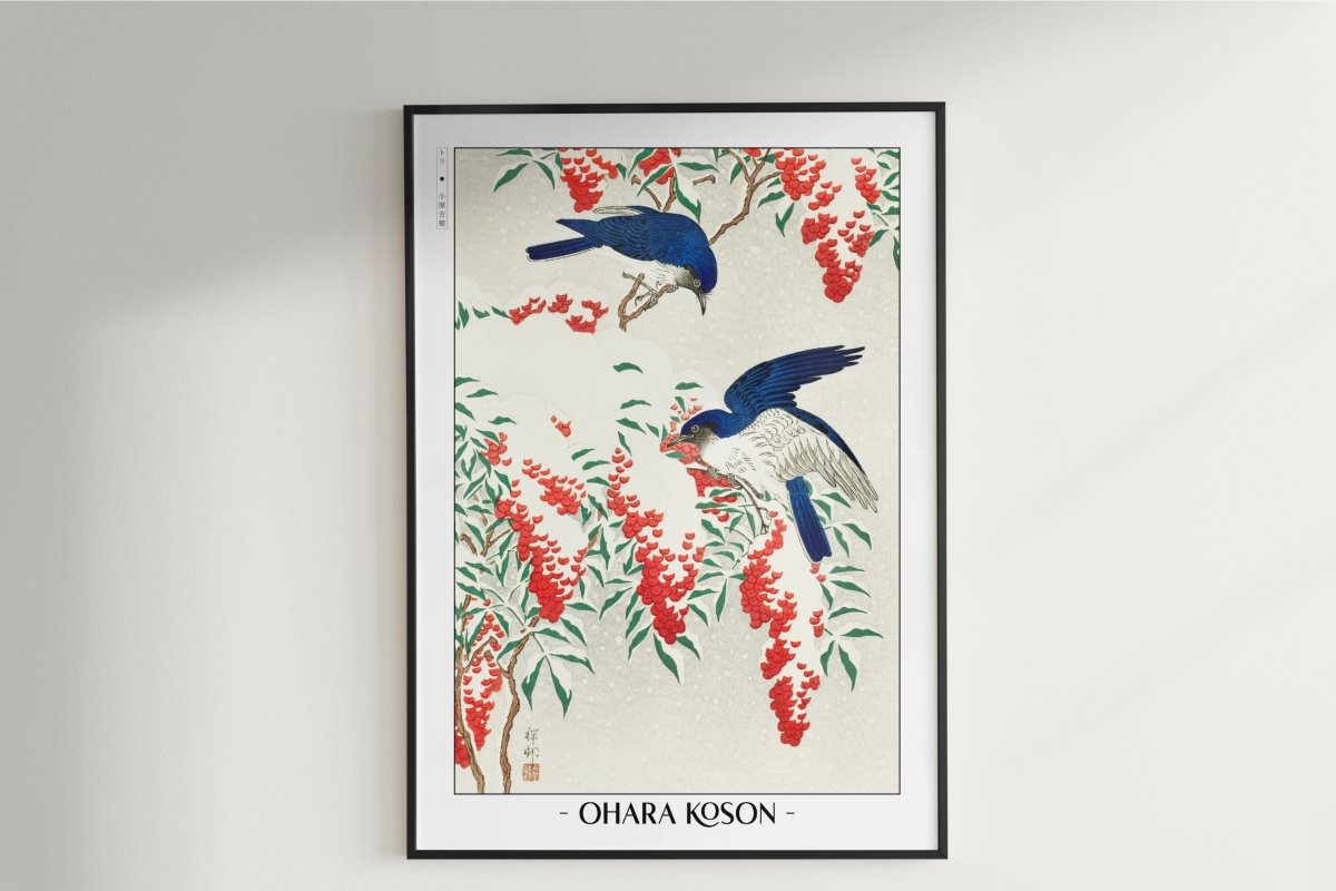 Ohara Koson - Flycatchers in Snow - Artist Name Unframed