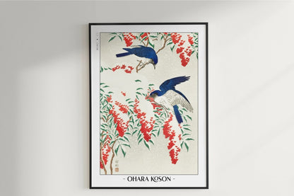 Ohara Koson - Flycatchers in Snow - Artist Name Unframed