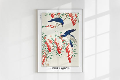 Ohara Koson - Flycatchers in Snow - Artist Name - White Frame