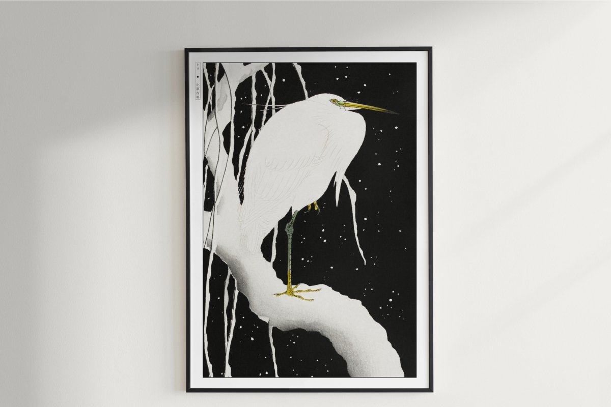 Ohara Koson - Heron in the Snow - Art Only - Unframed