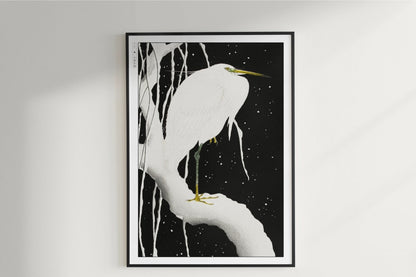 Ohara Koson - Heron in the Snow - Art Only - Unframed