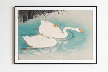 Ohara Koson - Geese Amid Reeds - Art Only - Unframed