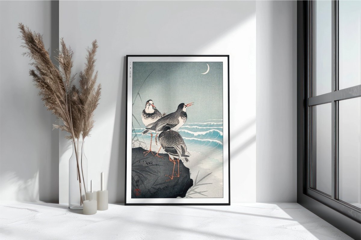 Ohara Koson - Snipes at the Shore - Art Only with Decor