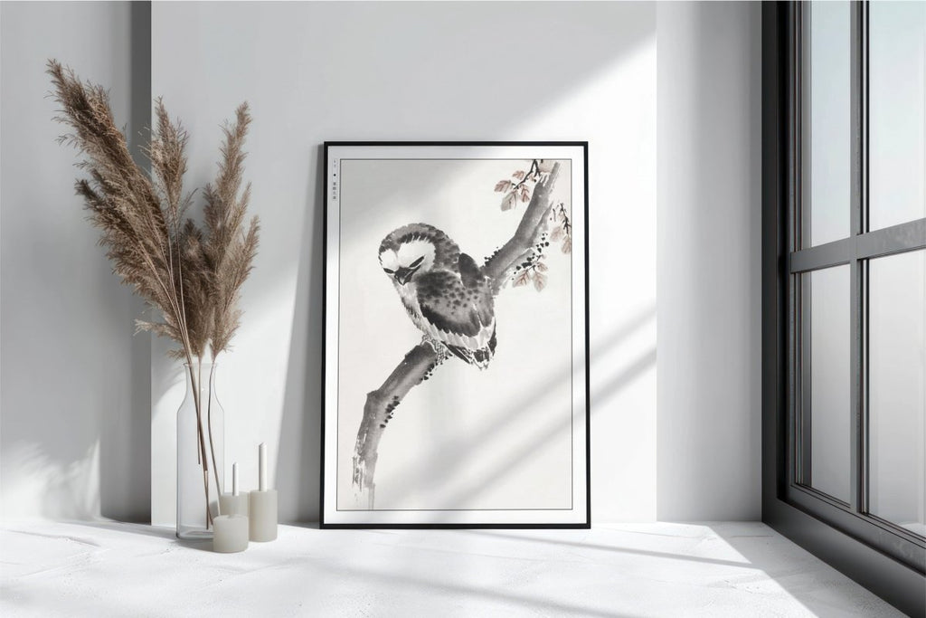 Hokusai - Owl - Art Only with Decor