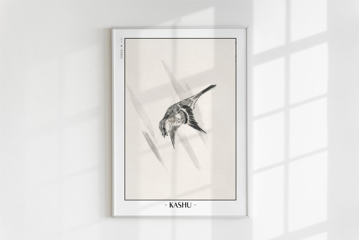 Numata Kashu - Lesser Cuckoo - Artist Name - White Frame