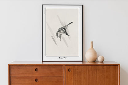 Numata Kashu - Lesser Cuckoo - Artist Name Unframed