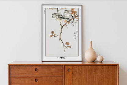 Numata Kashu - Siskin & Euonymus Alata - Artist Name Unframed