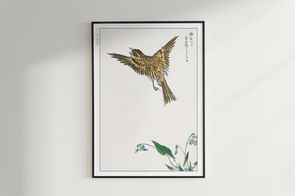 Numata Kashu - Water-Pipit & Viola - Art Only - Black Frame