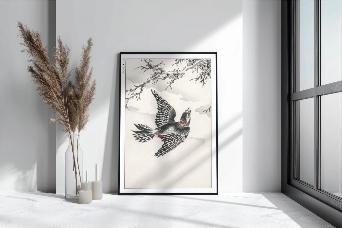 Numata Kashu - Hondo Great Spotted Woodpecker - Art Only with Decor