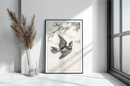 Numata Kashu - Hondo Great Spotted Woodpecker - Art Only with Decor