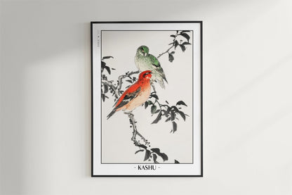 Numata Kashu - Crossbill - Artist Name - Black Frame