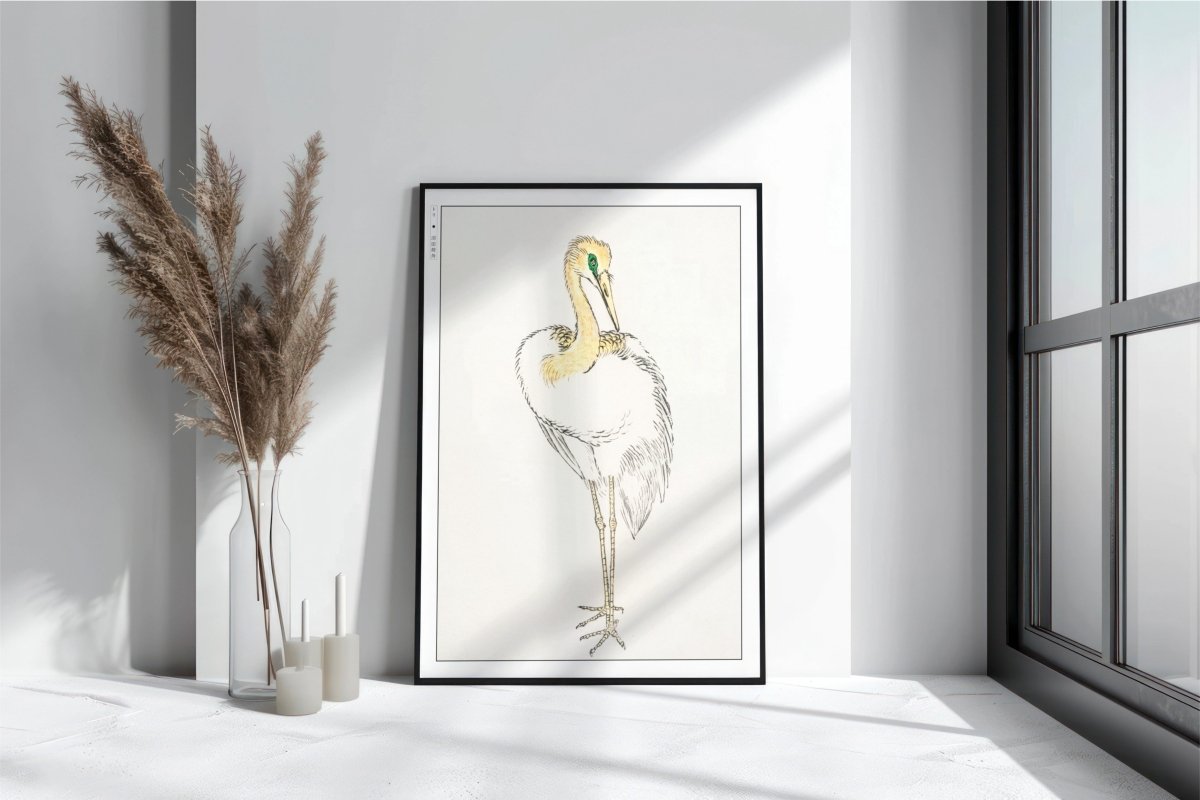 Numata Kashu - Great White Egret - Art Only with Decor