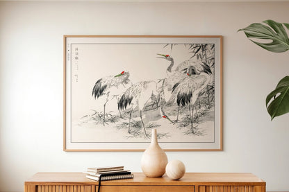 Numata Kashu - Japanese Crane & Bamboo - Art Only with Decor