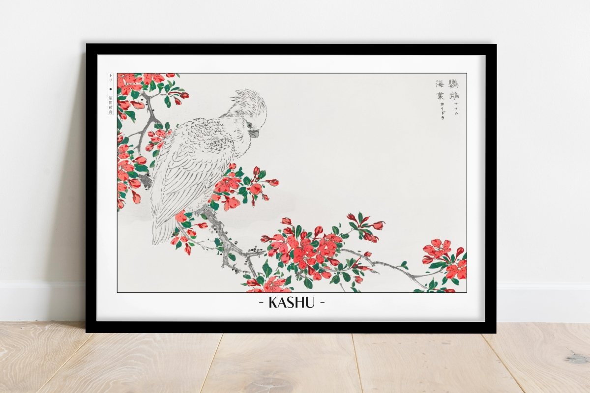 Numata Kashu - The Parrot & The Pyrus - Artist Name - Black Frame