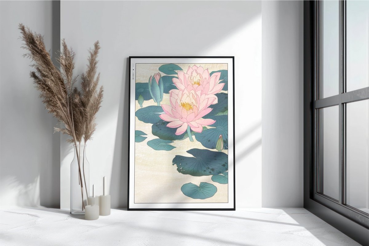 Ohara Koson - Water Lily - Art Only with Decor