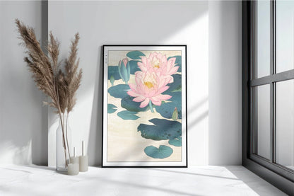 Ohara Koson - Water Lily - Art Only with Decor
