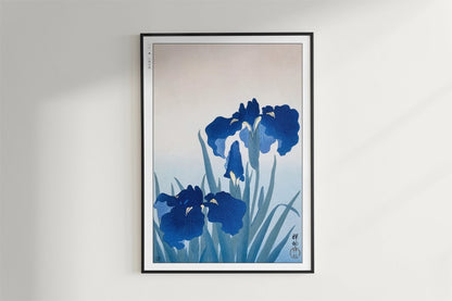 Ohara Koson - Irises - Art Only - Black Frame