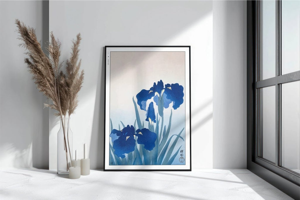 Ohara Koson - Irises - Art Only with Decor