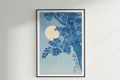 Ohara Koson - Blossoming Cherry on a Moonlit Night - Art Only - Unframed
