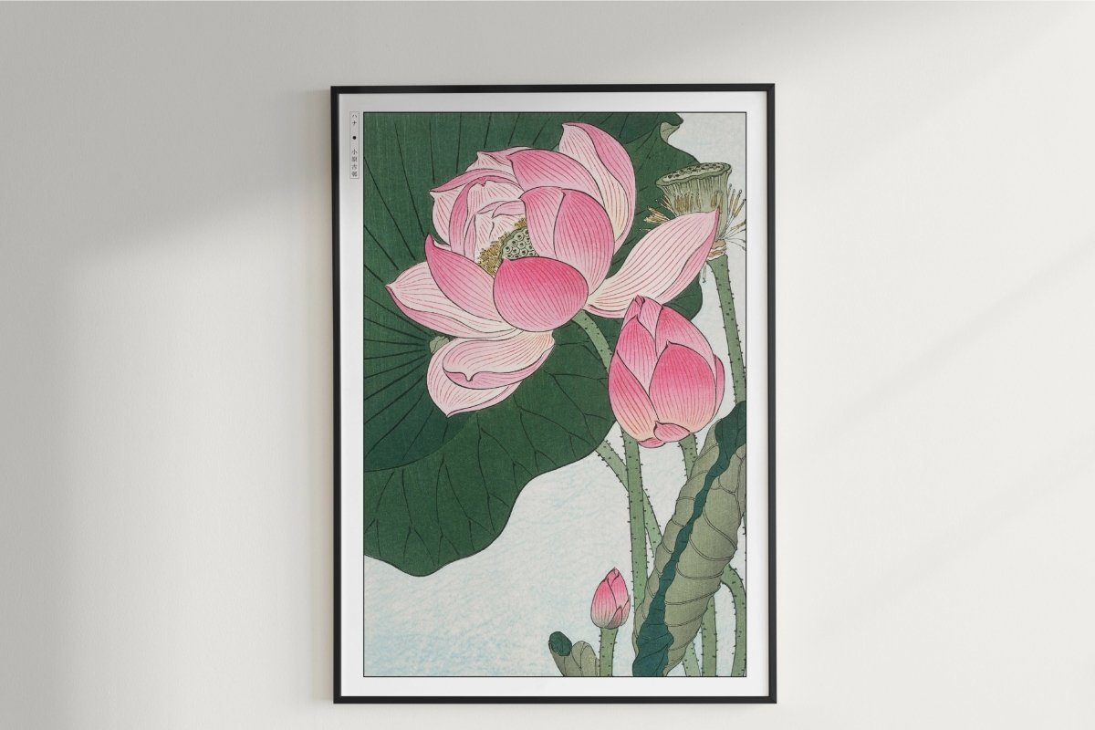Ohara Koson - Blooming Lotus Flowers - Art Only - Unframed