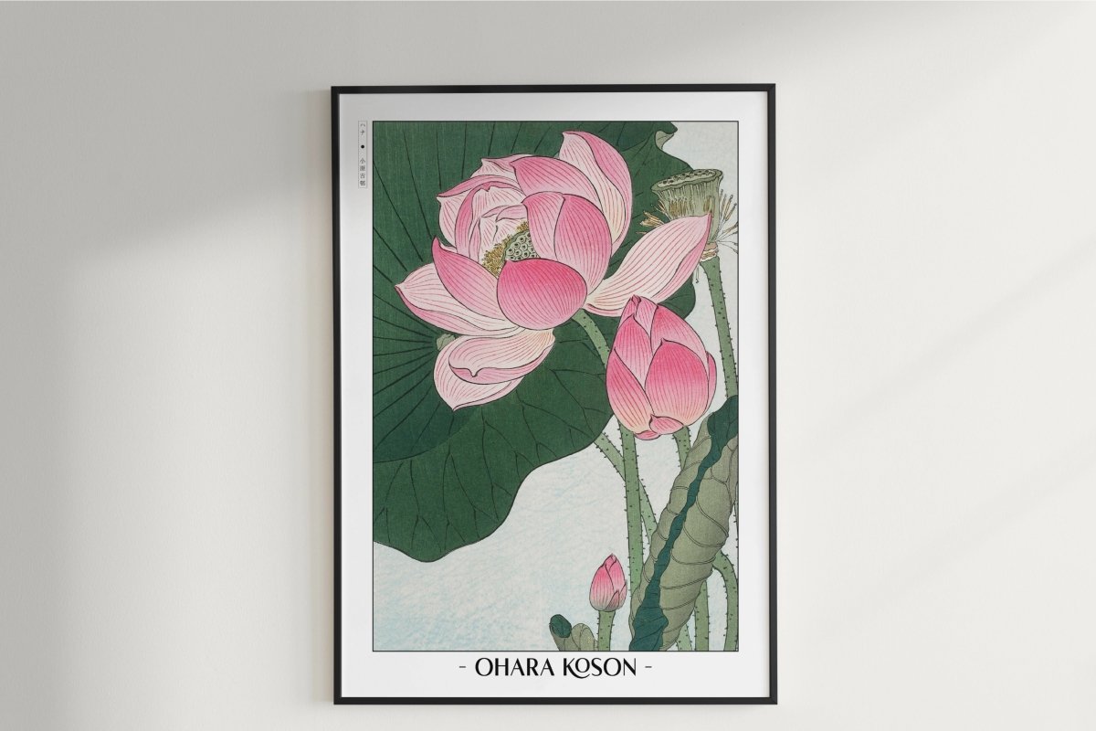 Ohara Koson - Blooming Lotus Flowers - Artist Name Unframed
