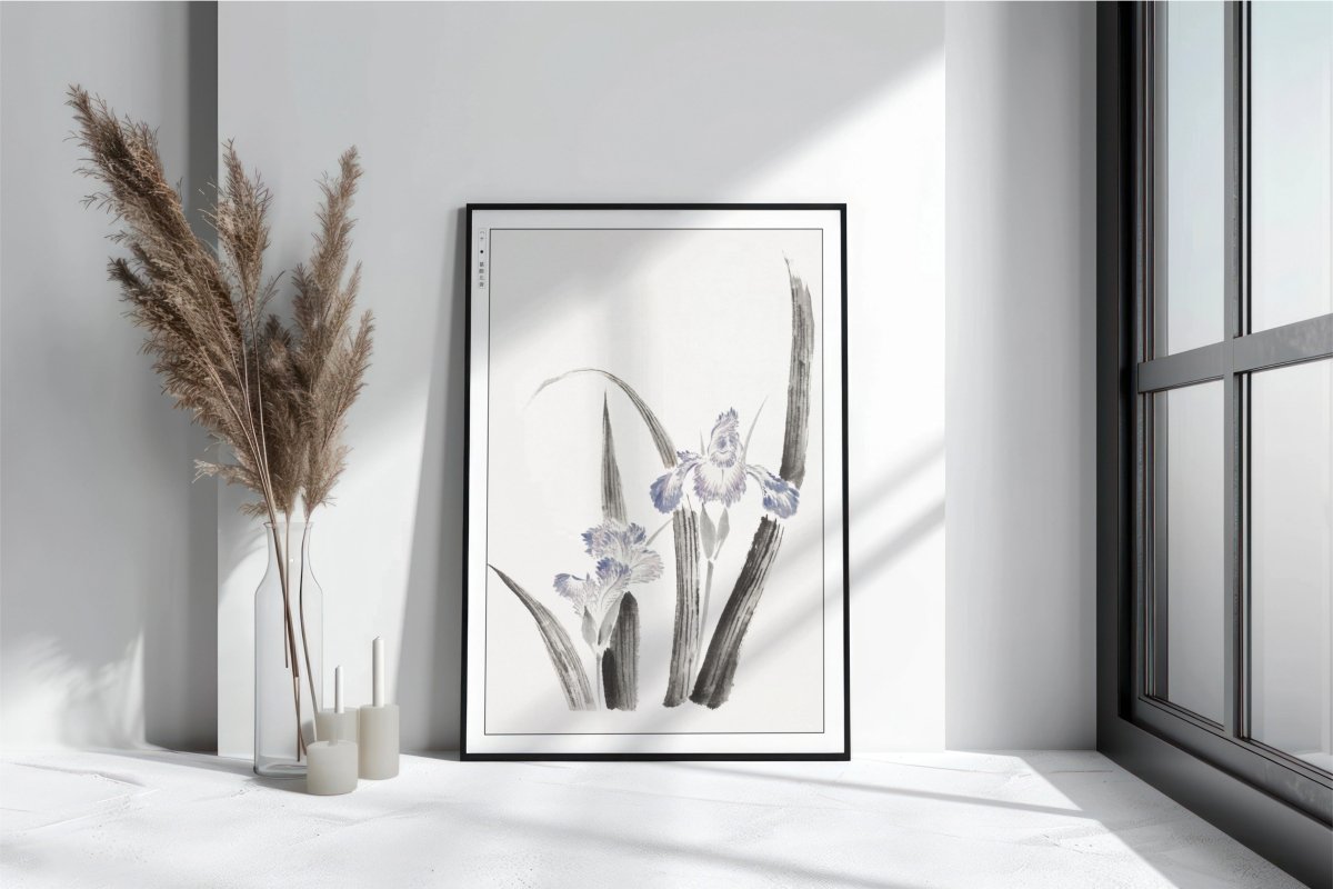 Hokusai - Japanese Irises - Art Only with Decor