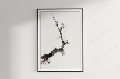 Hokusai - Plum Blossoms - Art Only - Black Frame