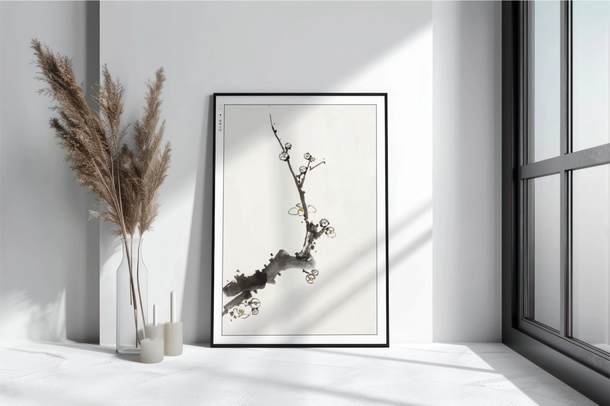 Hokusai - Plum Blossoms - Art Only with Decor