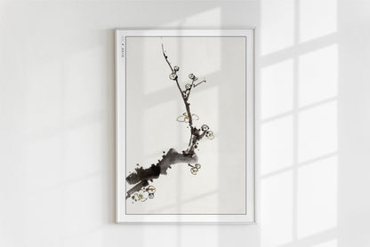 Hokusai - Plum Blossoms - Art Only - White Frame