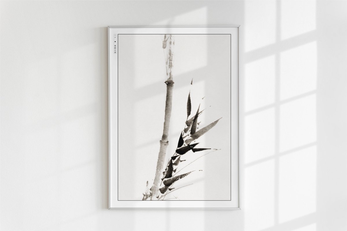 Hokusai - Bamboo Shoot - Art Only - White Frame