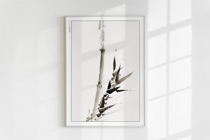 Hokusai - Bamboo Shoot - Art Only - White Frame