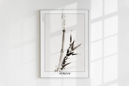 Hokusai - Bamboo Shoot - Artist Name - White Frame