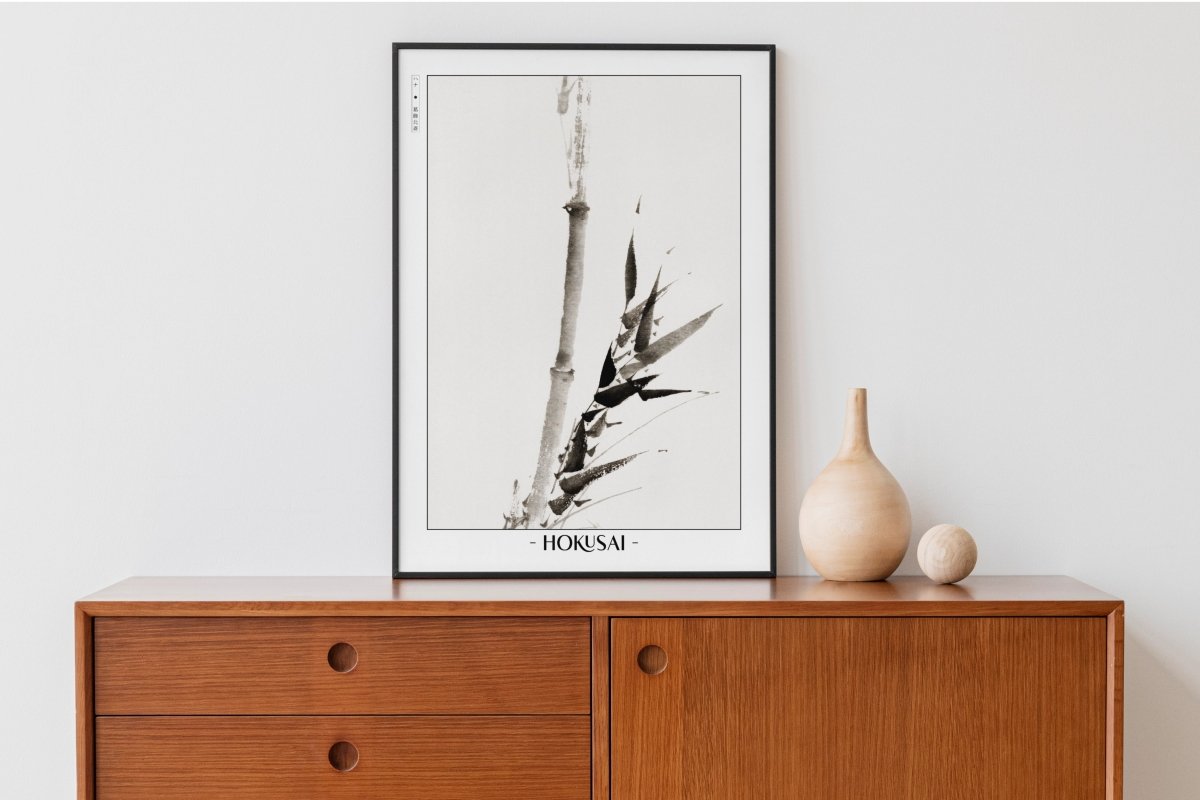 Hokusai - Bamboo Shoot - Artist Name with Decor