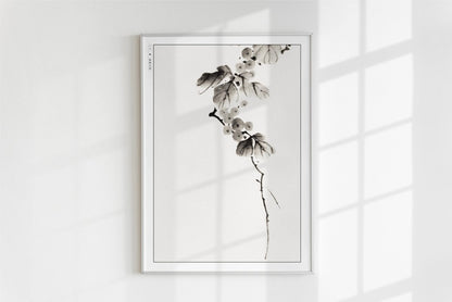 Hokusai - Berry Branch - Art Only - White Frame