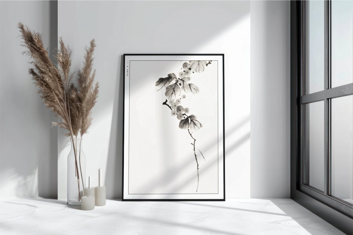 Hokusai - Berry Branch - Art Only with Decor