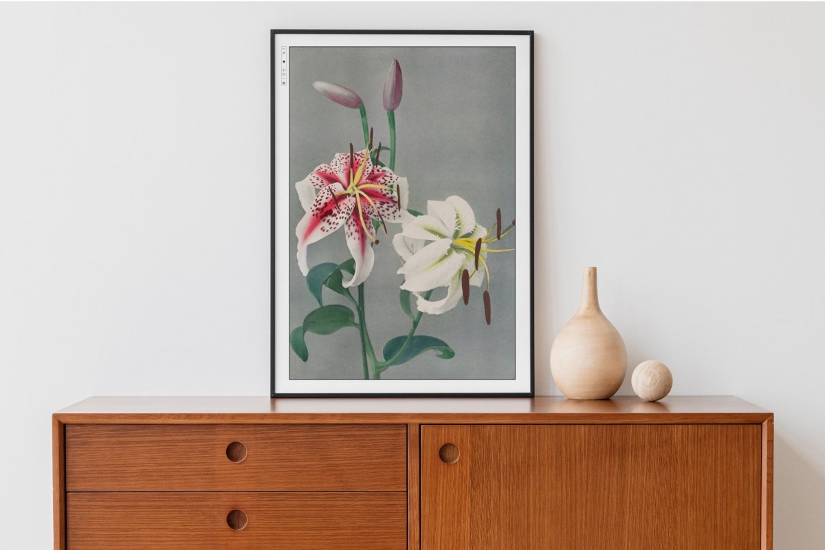Ogawa Kazumasa - Japanese Lilies - Art Only - Black Frame