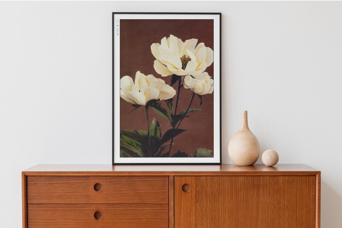 Ogawa Kazumasa - Haerdaceous Peony - Art Only - Black Frame