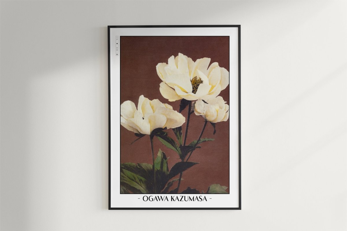 Ogawa Kazumasa - Haerdaceous Peony - Artist Name - White Frame
