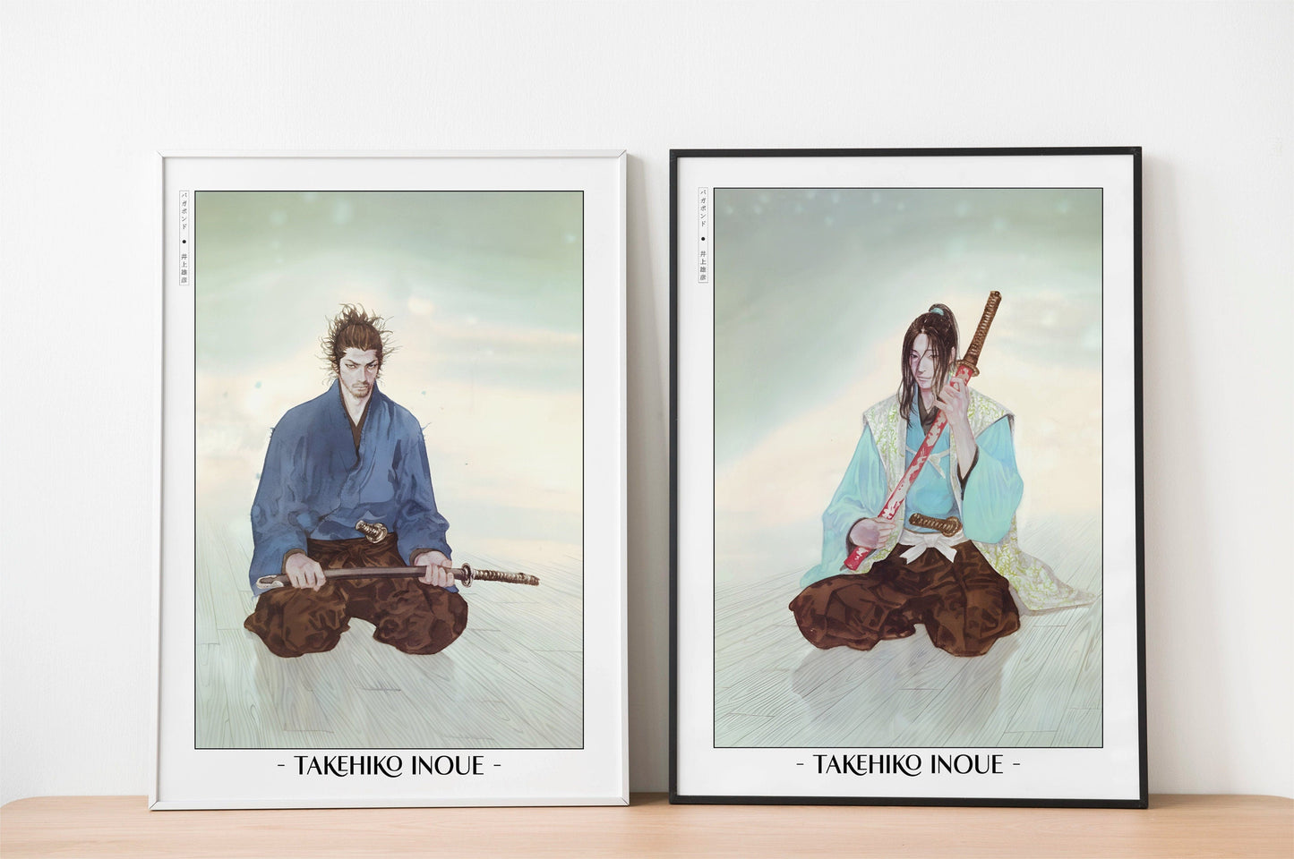 Add style to your space with the Set of 2 Vagabond Manga Wall Art. Featuring iconic characters like Miyamoto Musashi and Sasaki Kojiro, perfect for any room.