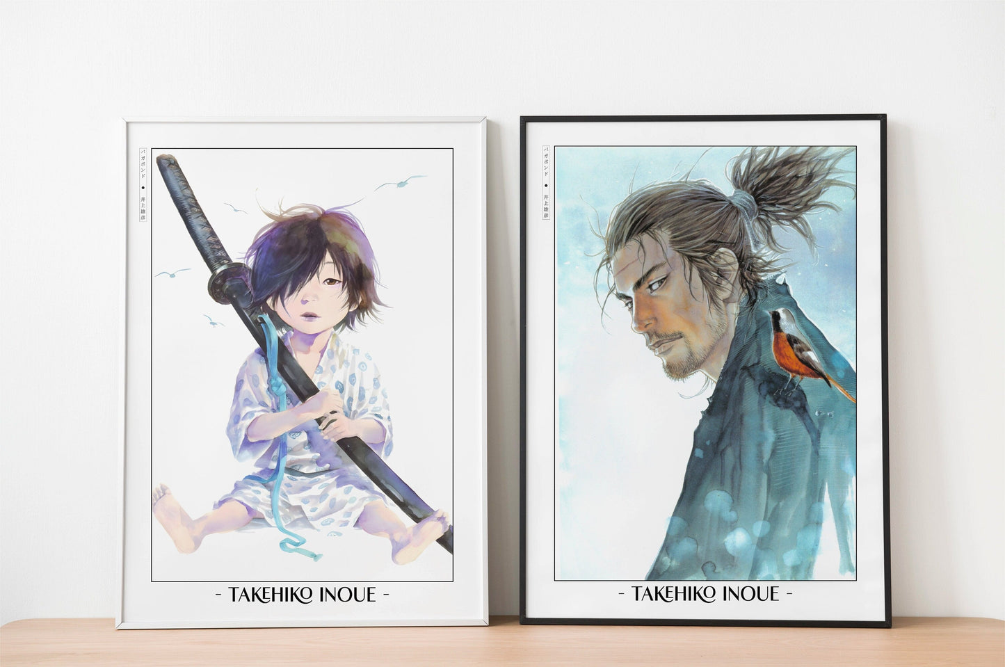 Add style to your space with the Set of 2 Vagabond Manga Wall Art. Featuring iconic characters like Miyamoto Musashi and Sasaki Kojiro, perfect for any room.