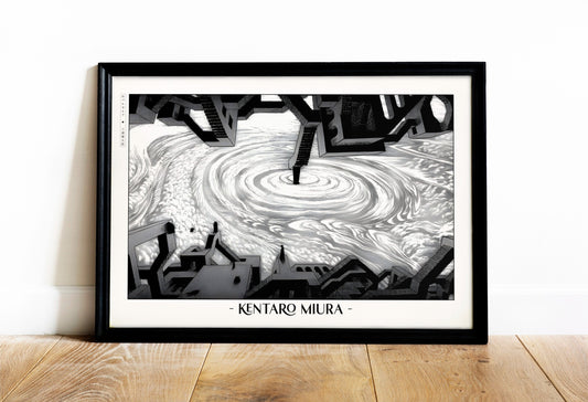 Honor Kentaro MiuraÕs legacy with this Berserk manga art print. Bring the intensity and intricate artistry of his work into your home with this striking print.