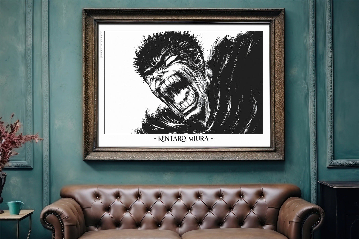 Honor Kentaro MiuraÕs legacy with this Berserk manga art print. Bring the intensity and intricate artistry of his work into your home with this striking print.