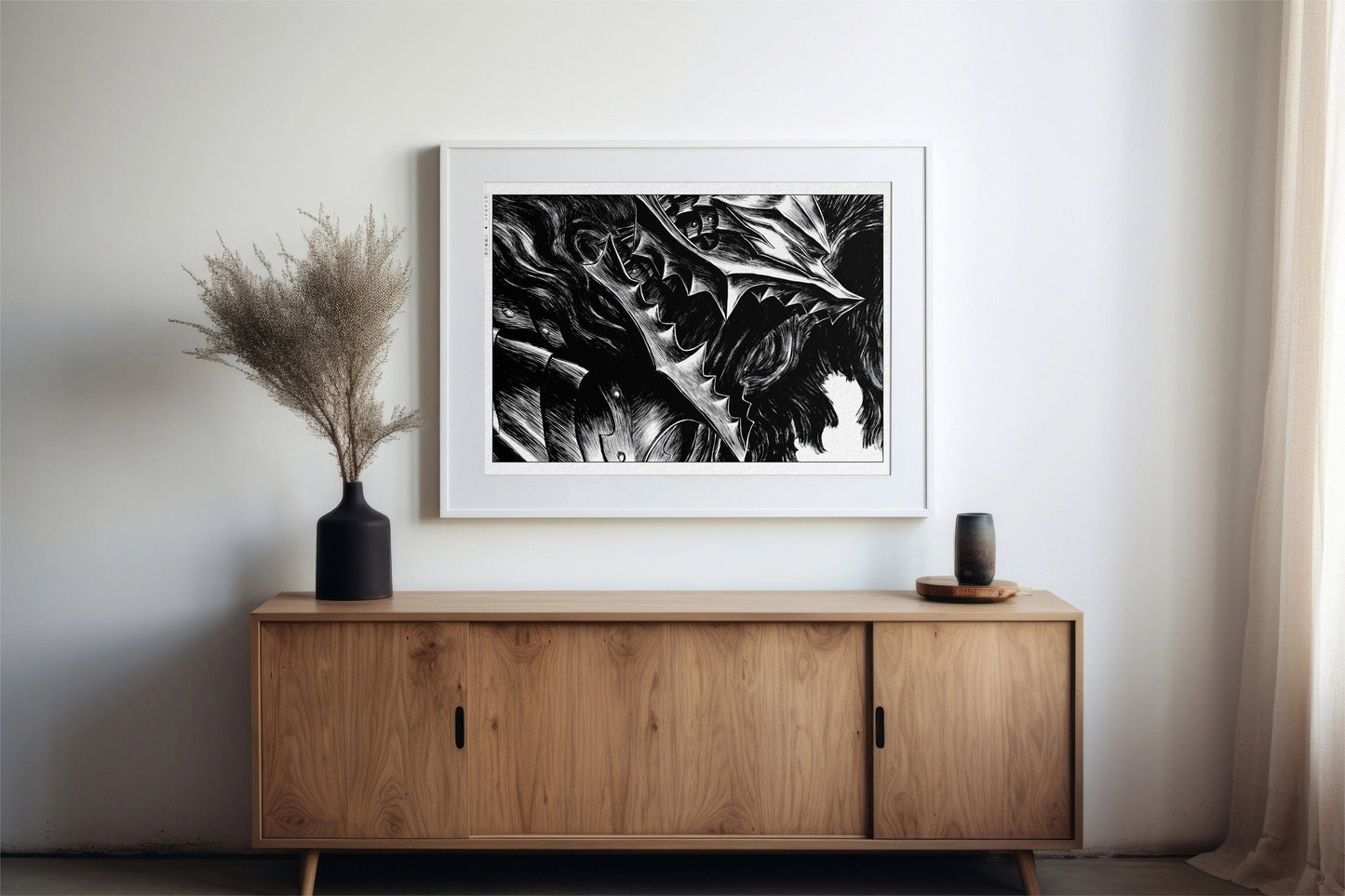 Transform your space with this Berserk manga poster. Immerse yourself in Miura's iconic art and dark storytelling for a powerful, gothic statement piece.