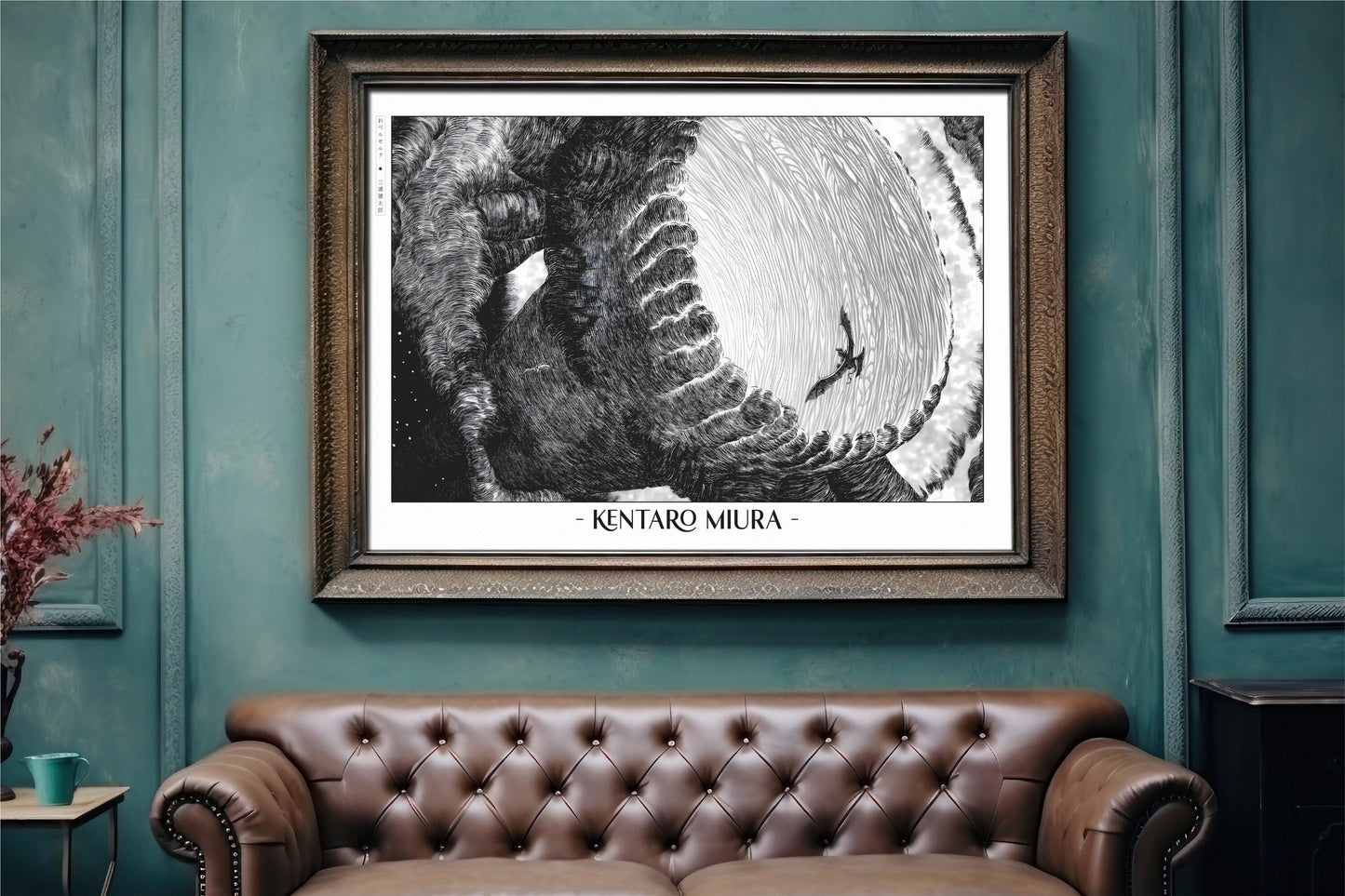 Honor Kentaro MiuraÕs legacy with this Berserk manga art print. Bring the intensity and intricate artistry of his work into your home with this striking print.