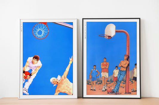 Transform your space with the Set of 2 Slam Dunk Manga Art Prints, featuring dynamic artwork that captures the energy and passion of basketball in every scene.