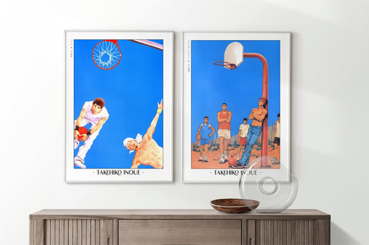 Transform your space with the Set of 2 Slam Dunk Manga Art Prints, featuring dynamic artwork that captures the energy and passion of basketball in every scene.