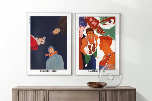 Transform your space with the Set of 2 Slam Dunk Manga Art Prints, featuring dynamic artwork that captures the energy and passion of basketball in every scene.