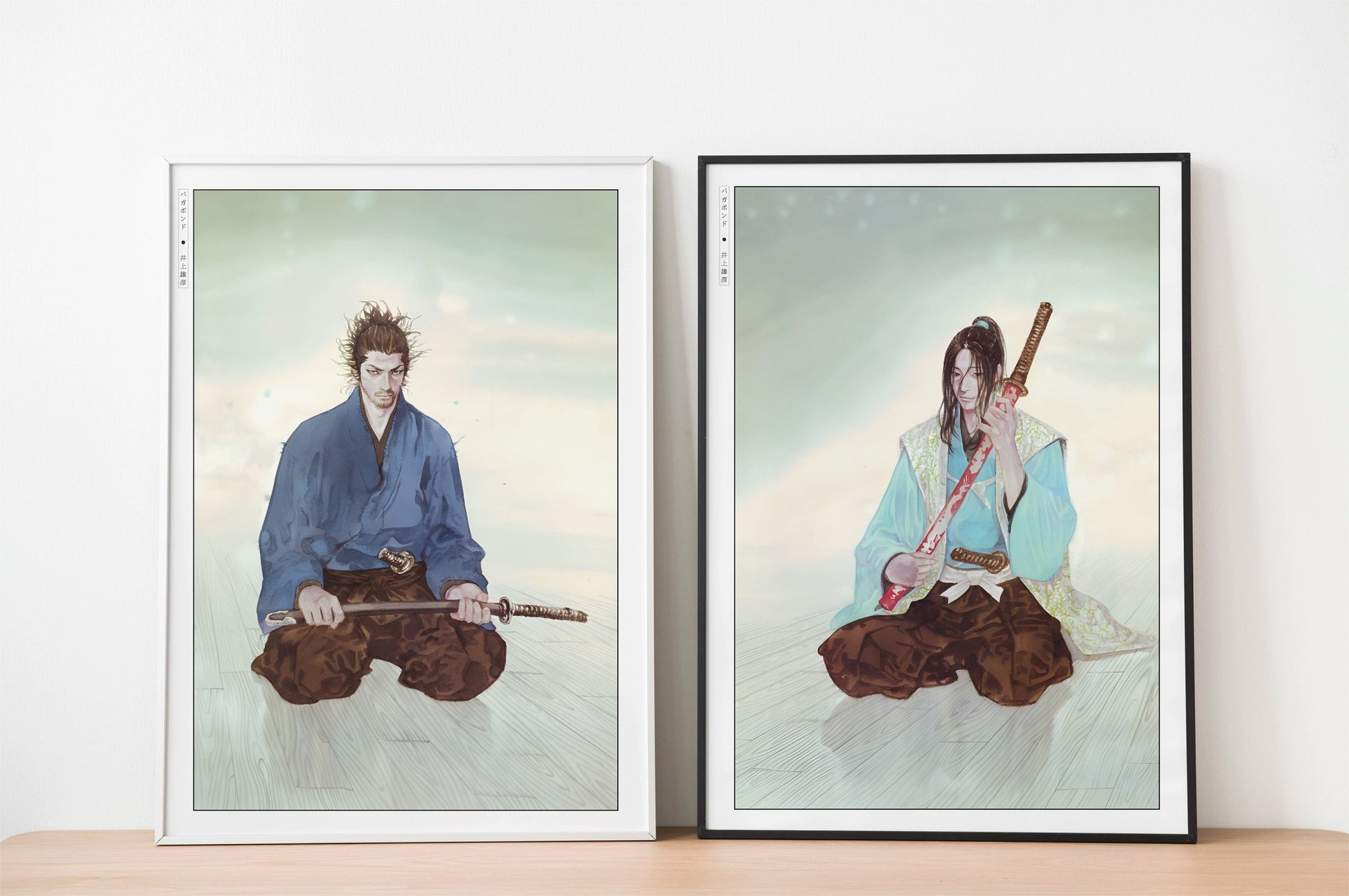 Add style to your space with the Set of 2 Vagabond Manga Wall Art. Featuring iconic characters like Miyamoto Musashi and Sasaki Kojiro, perfect for any room.